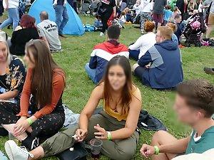 Focusing on big boobs of a party girl Picture 1