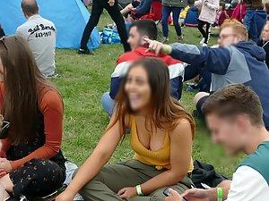 Focusing on big boobs of a party girl Picture 6