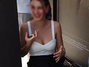 Busty girl with splendid tits really likes to laugh