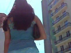 White hot pants crawl into her butt crack Picture 7