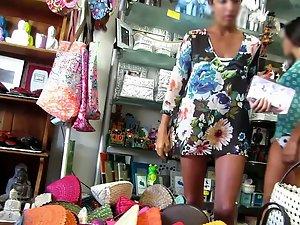 Hot bikini girl in a store close to the beach Picture 2