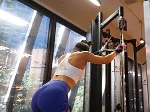 Checking out her ultra tight ass during exercise Picture 7