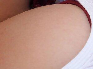 Looking into her big cleavage while she relaxes Picture 3