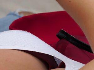 Looking into her big cleavage while she relaxes Picture 8