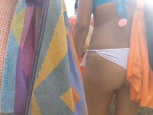 Hot ass and incredible pussy slip caught while she walks to the beach Picture 5