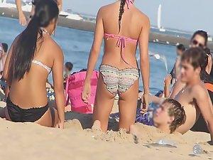 Sexy teens playing in the sand