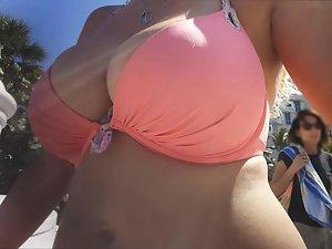 Massive boobs look like they'll explode out of bikini top Picture 8