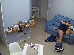 Spying on horny couple exploring new sex poses at home Picture 2