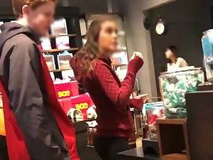 Gorgeous teen girl shopping with her boy