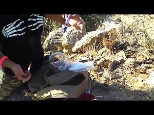 Hiking girl accidentally shows her thong Picture 6