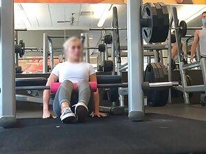 Sexy and strong blonde checked out in gym Picture 5