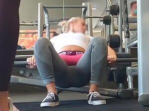 Sexy and strong blonde checked out in gym
