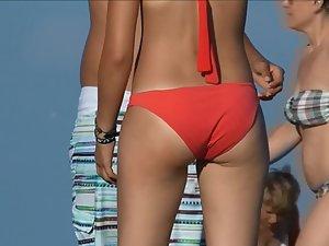 Hot teen playing and dancing on the beach Picture 2