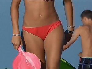 Hot teen playing and dancing on the beach Picture 3