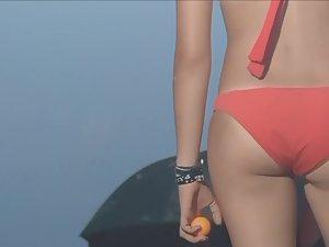 Hot teen playing and dancing on the beach Picture 4