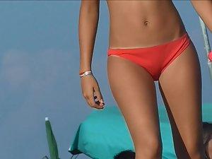 Hot teen playing and dancing on the beach Picture 6